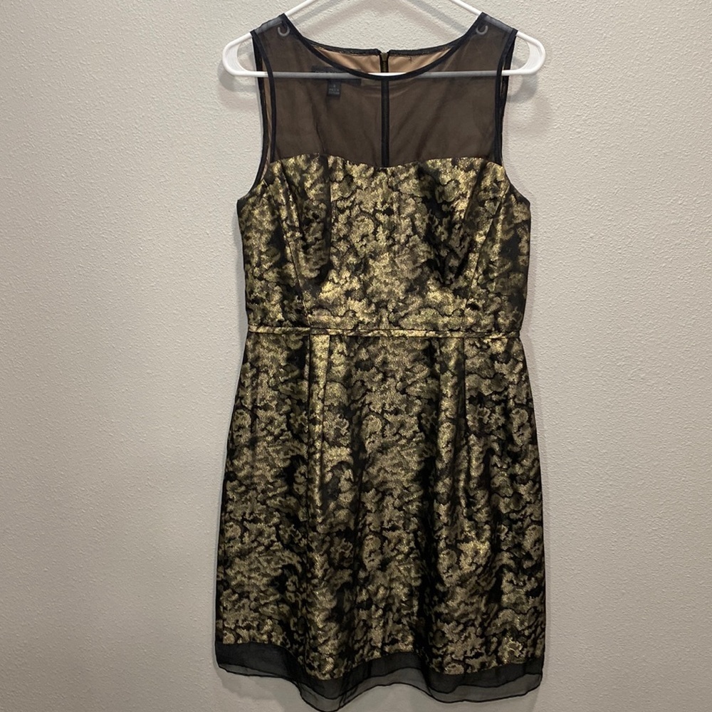 Donna Ricco Metallic‎ dress gold black